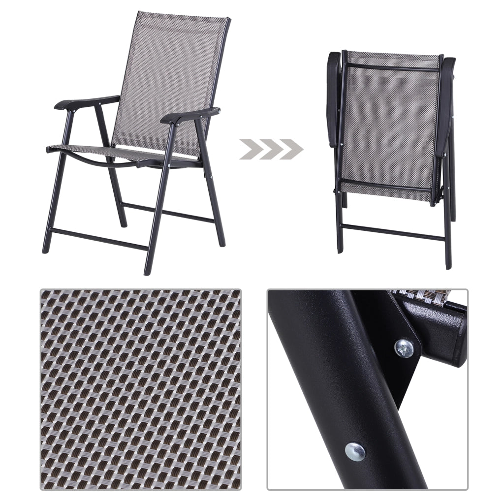 Sedia pieghevole con braccioli 2 pezzi per esterno ¨C Minimal ¨C metallo grigio 58x64x94 cm