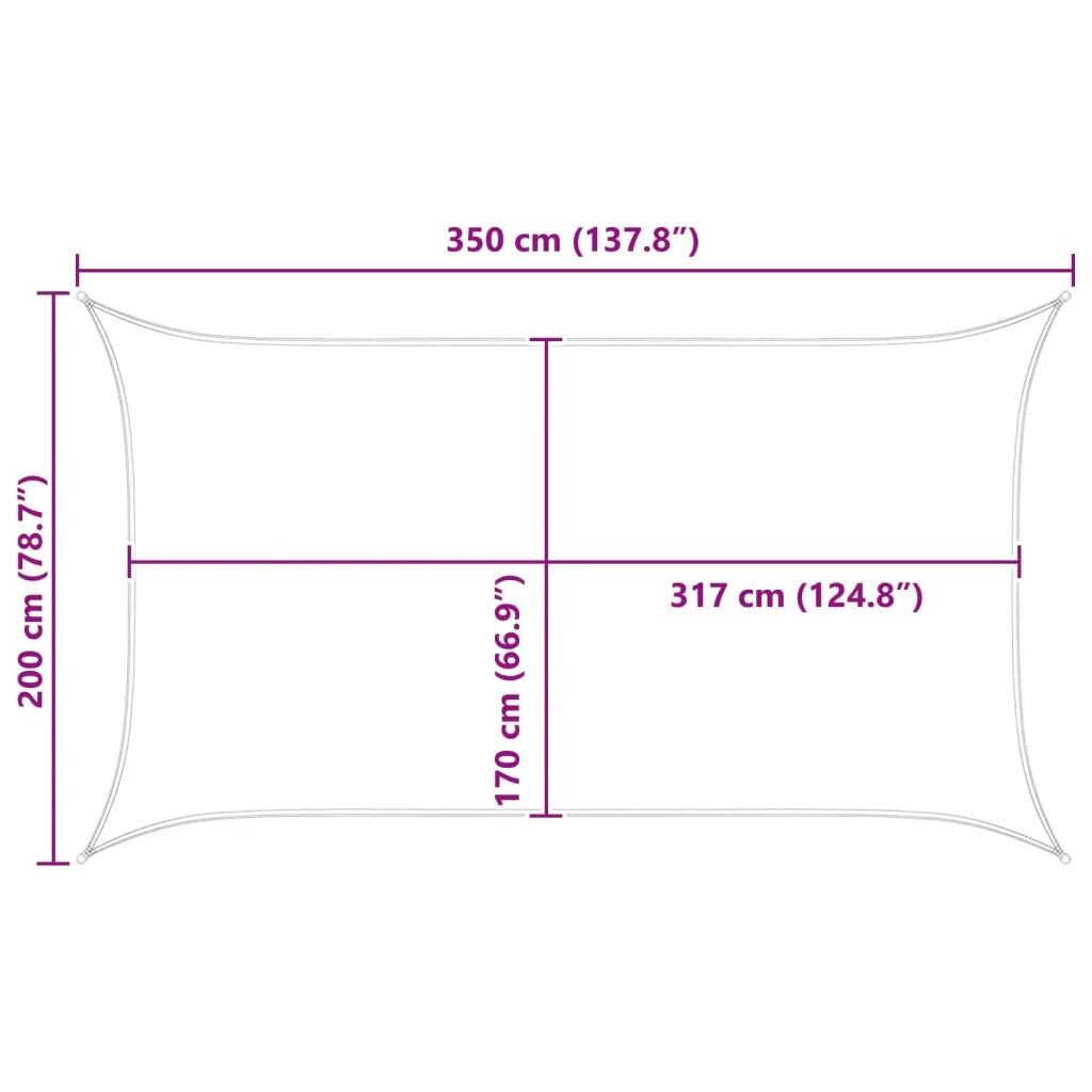 Vela Parasole | Telo Ombra | Vela da ombra solare Blu e Bianco 3,5 x 2 m
