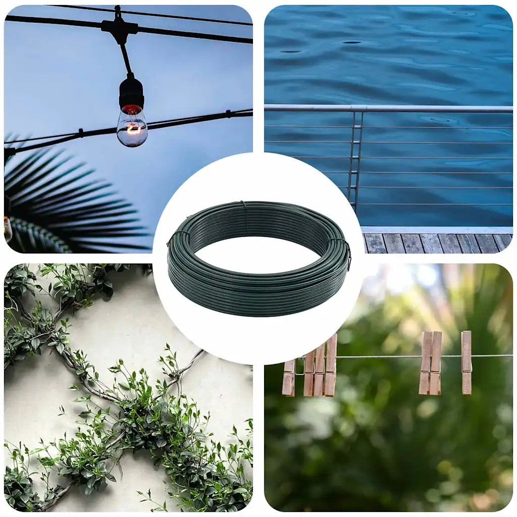 vidaXL Filo di recinzione Verde 80 m Acciaio rivestito in PVC