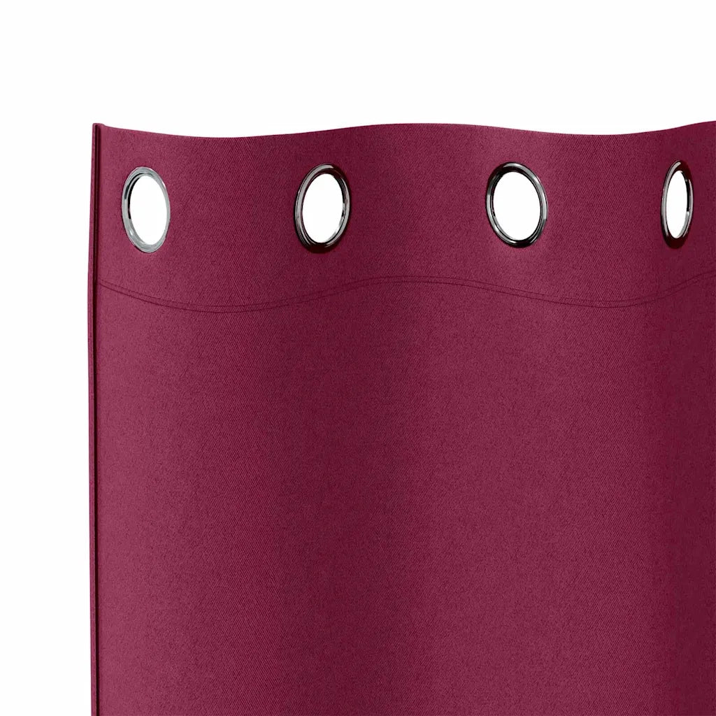 Tende Oscuranti | Tende Blackout con Anelli 2 pz Rosso Vino 245 x 140 cm