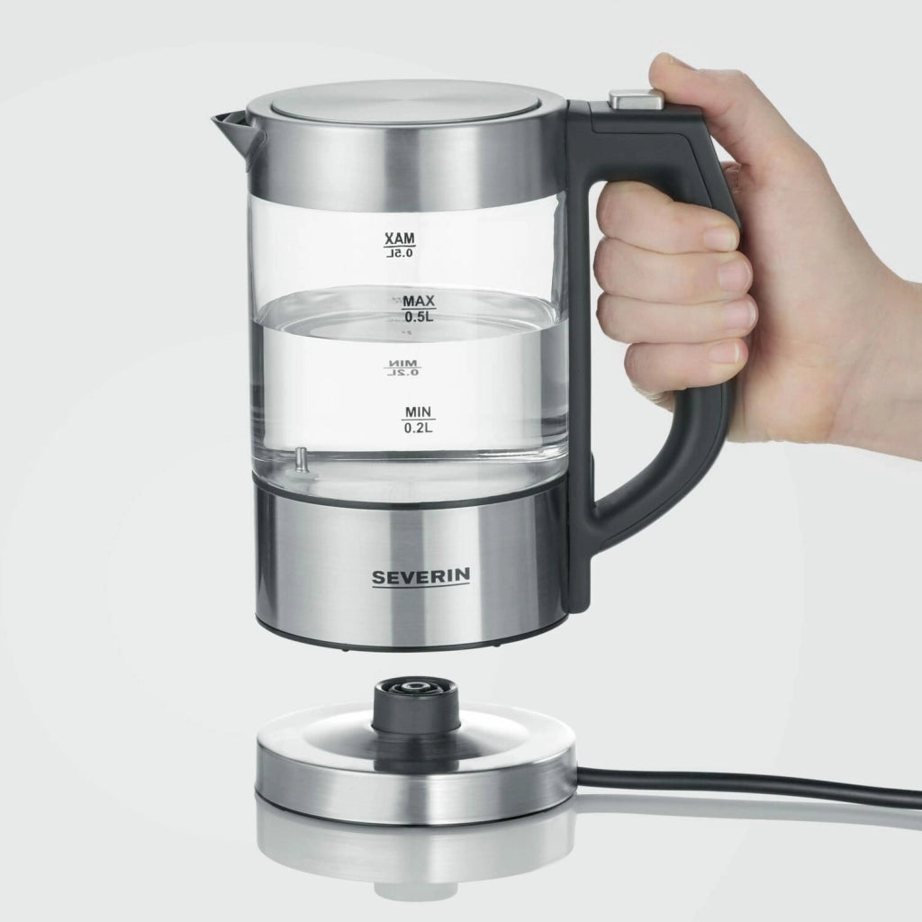 Severin WK 3458 bollitore elettrico 0,5 L 1100 W Nero, Trasparente