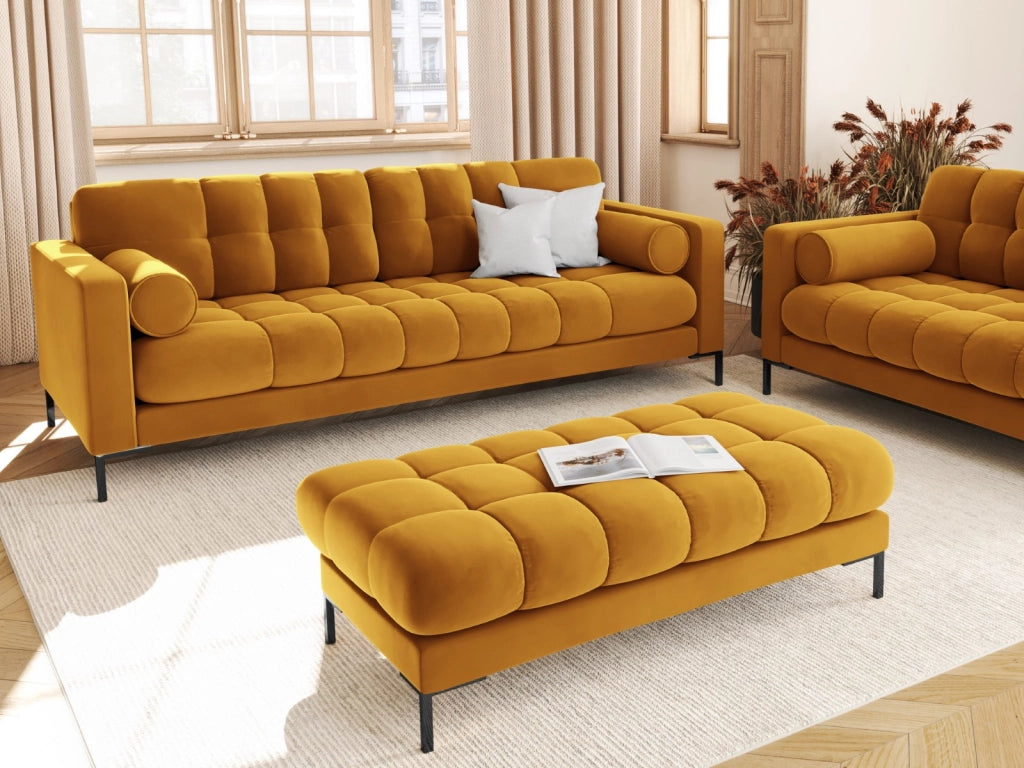 Cosmopolitan Design - Panca "Bali" 2 posti in velluto giallo 