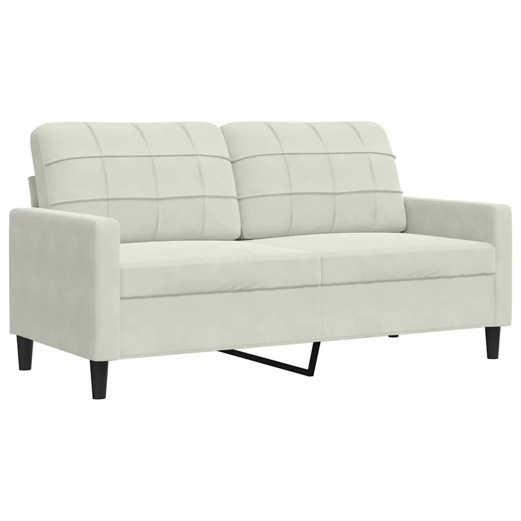 Set di Divani 3 pz con Cuscini e Rinforzi Crema in Velluto 3278459