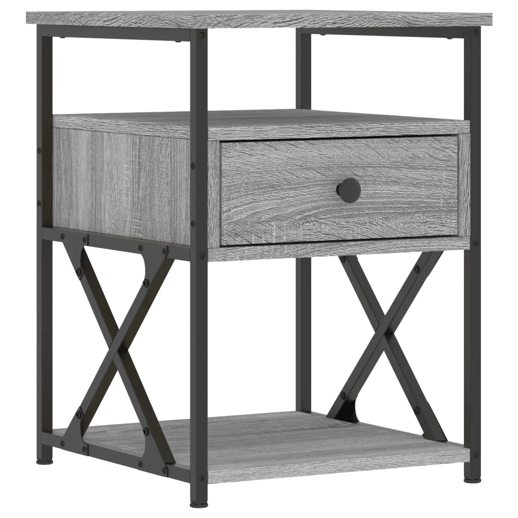 Set di 2 Comodini | Armadio da Notte | Mobiletto da notte Grigio Sonoma 40x42x55 cm in Legno Multistrato