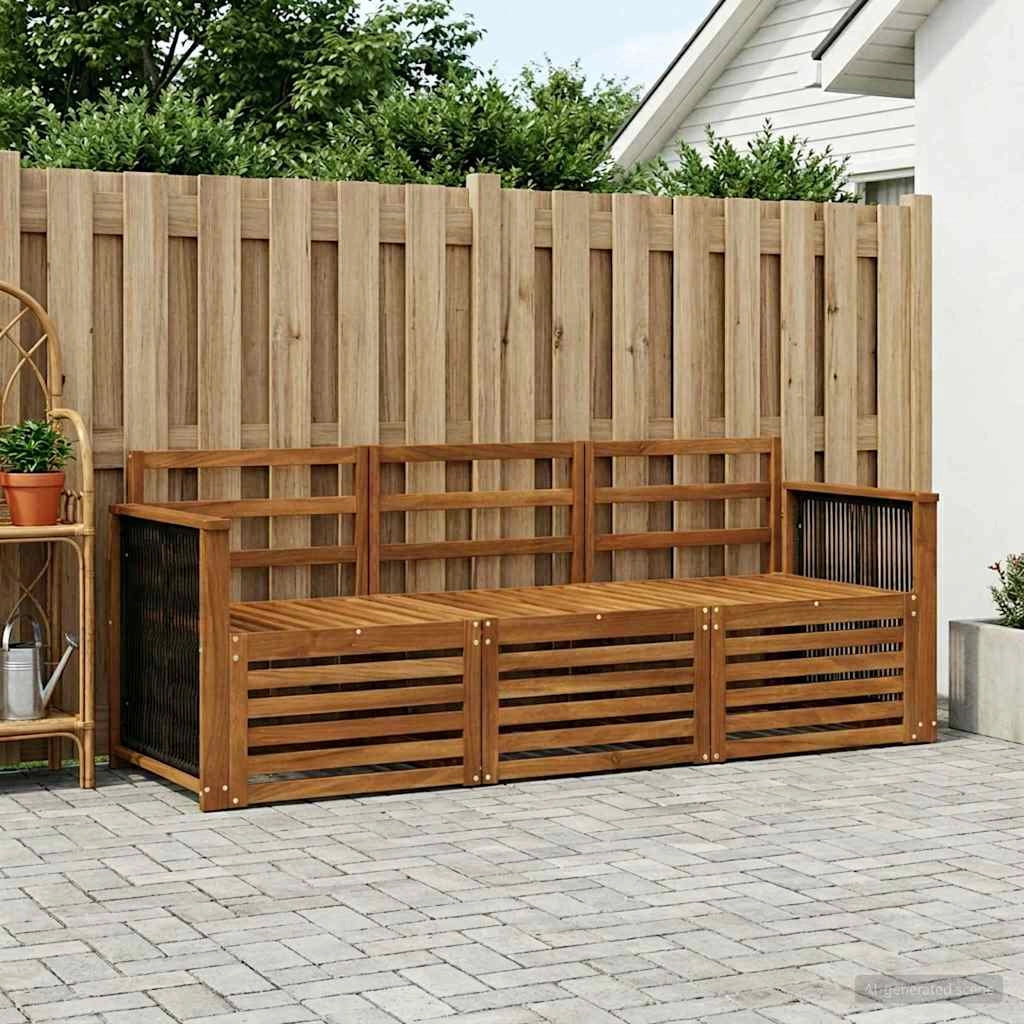 Set divani 3 pz Legno di Acacia Massello 3383960