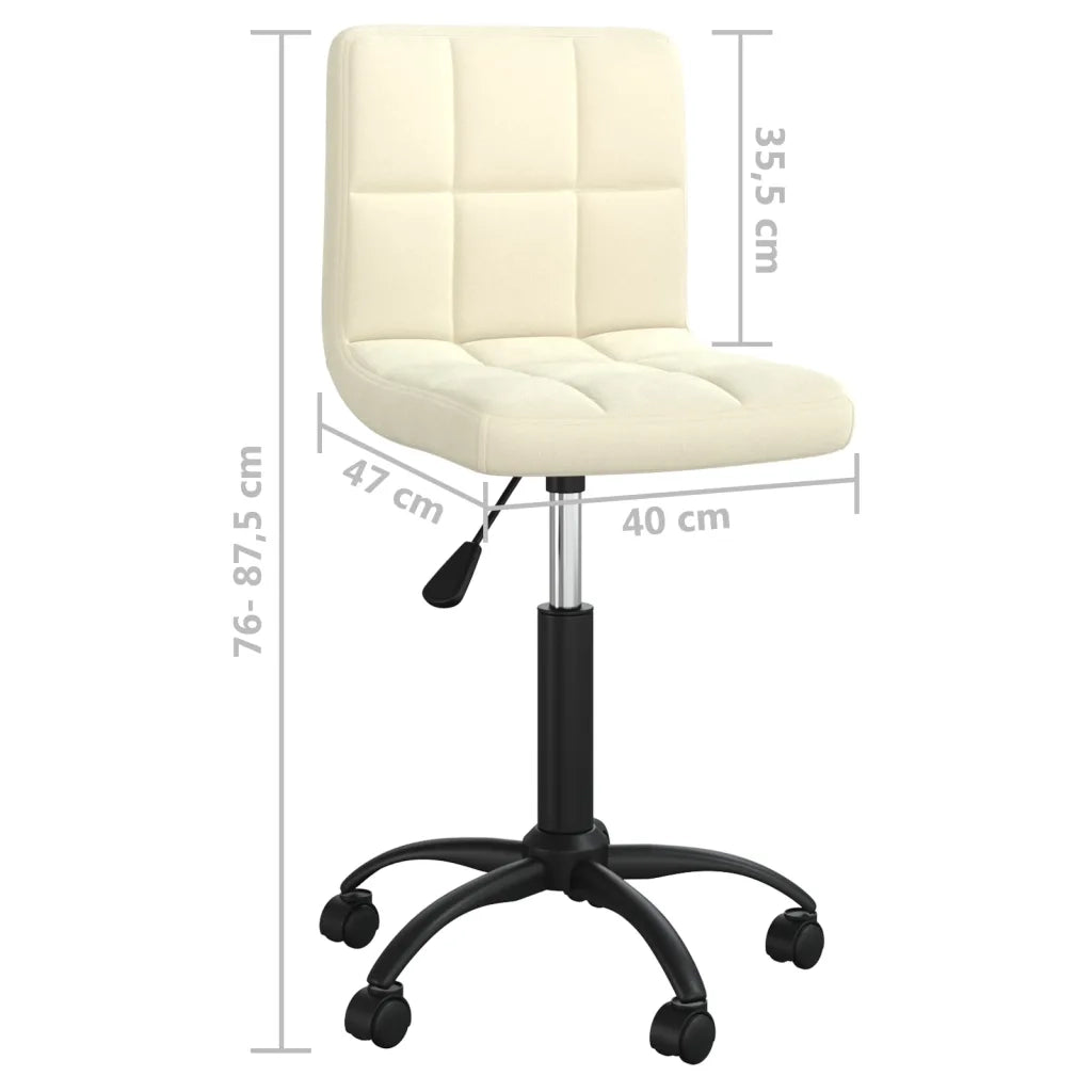 Sedia da Pranzo Girevole Crema in Velluto 3087595