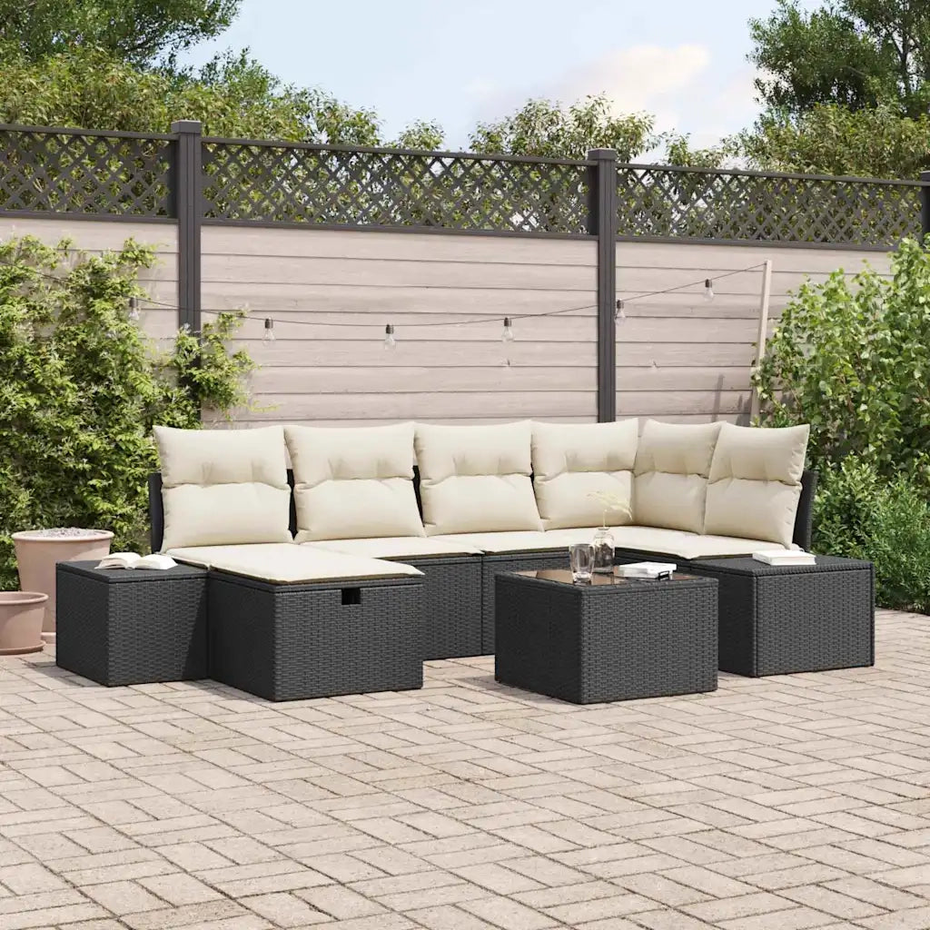 Set di divani con cuscino 7 pcs polyrattan 3360718