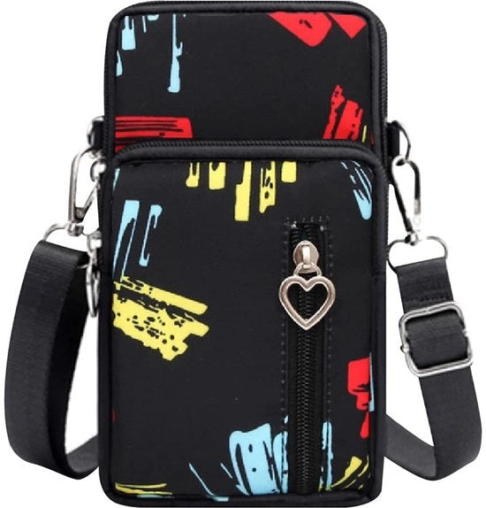 Borsa a Spalla per Donna - Impermeabile - Tasca per Telefono - Portafoglio con Cinturino a Spalla - Telefono fino a 7 Pollici - Leggero Nylon - Comfortabile da Indossare
