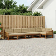 Set di divani da esterno con cuscino 6 pcs Naturale e Beige 3382611