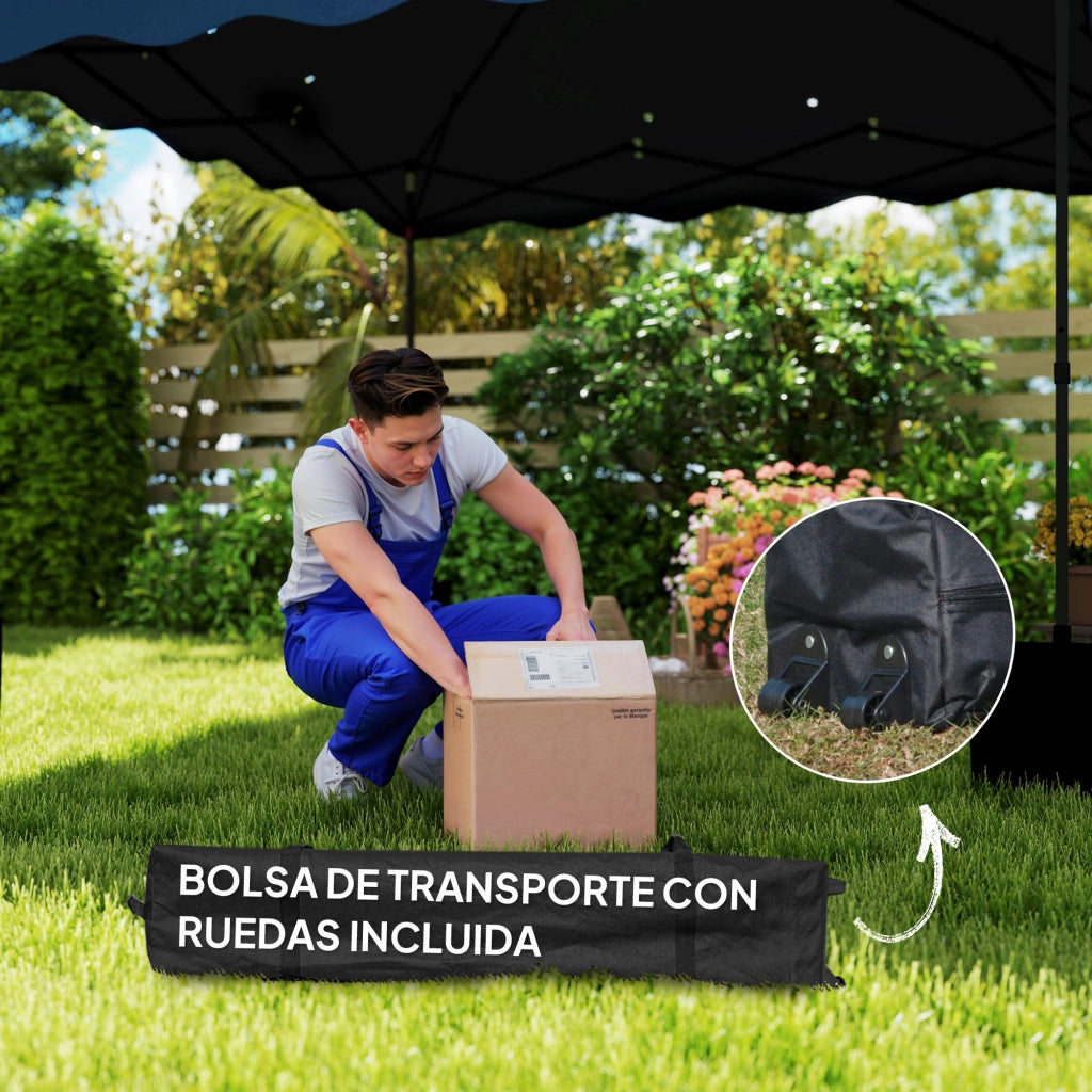 Gazebo Pieghevole 3x3m ¨C Xylo ¨C Protezione UV, Altezza Regolabile, Blu Scuro