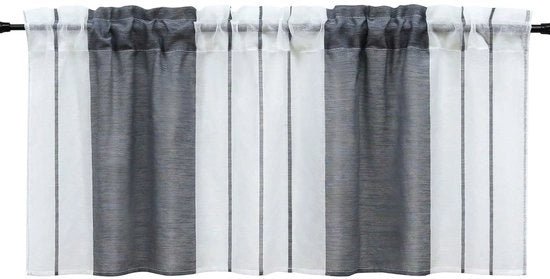 Vetrata trasparente a strisce - adatta per cucina - 1 pezzo - grigio - 30x120 cm