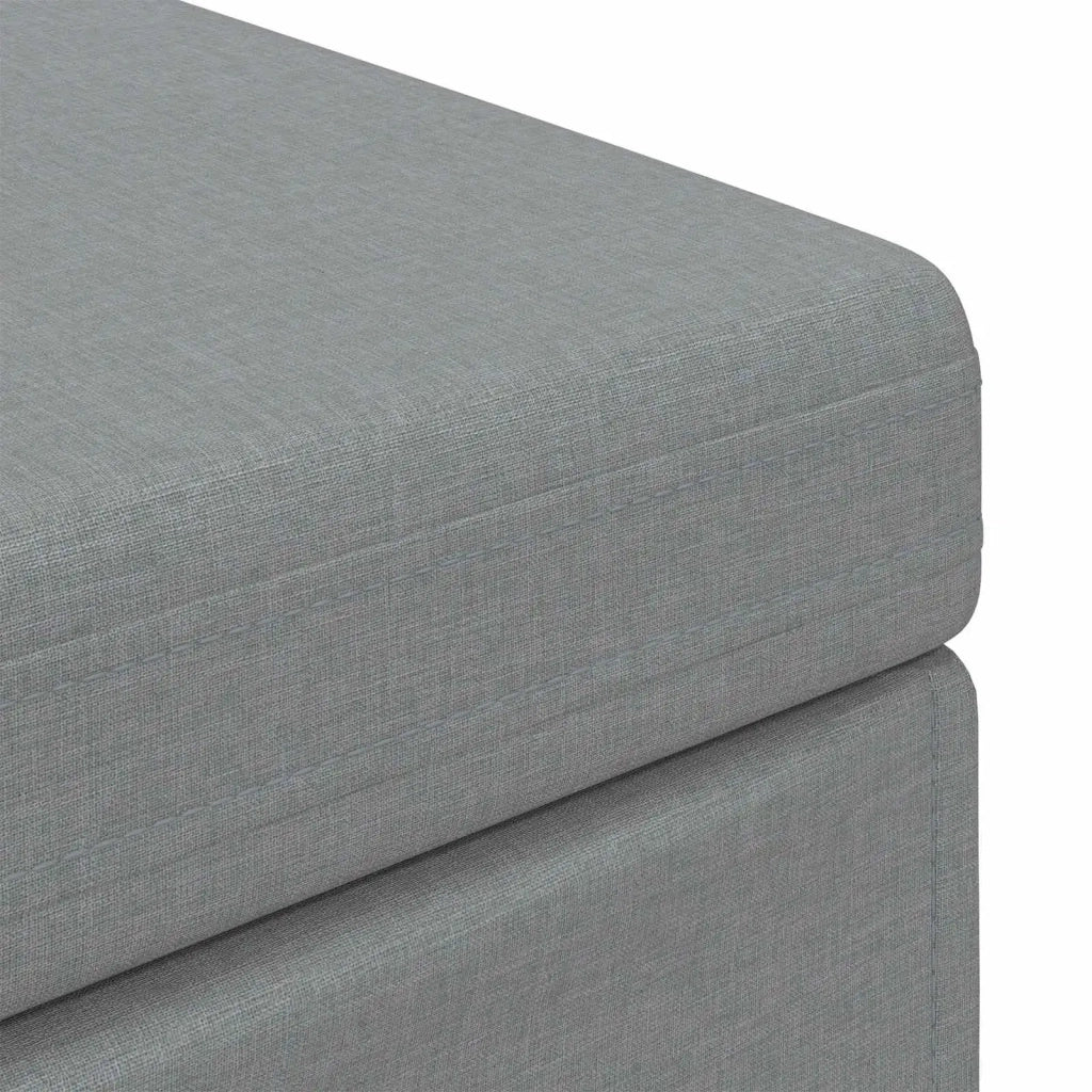 Pouf Grigio chiaro Tessuto e Legno Ingegnerizzato 876788