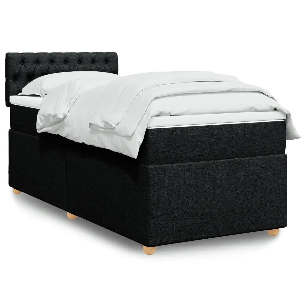 Giroletto a Molle con Materasso Nero 90x190 cm in Tessuto 3288844