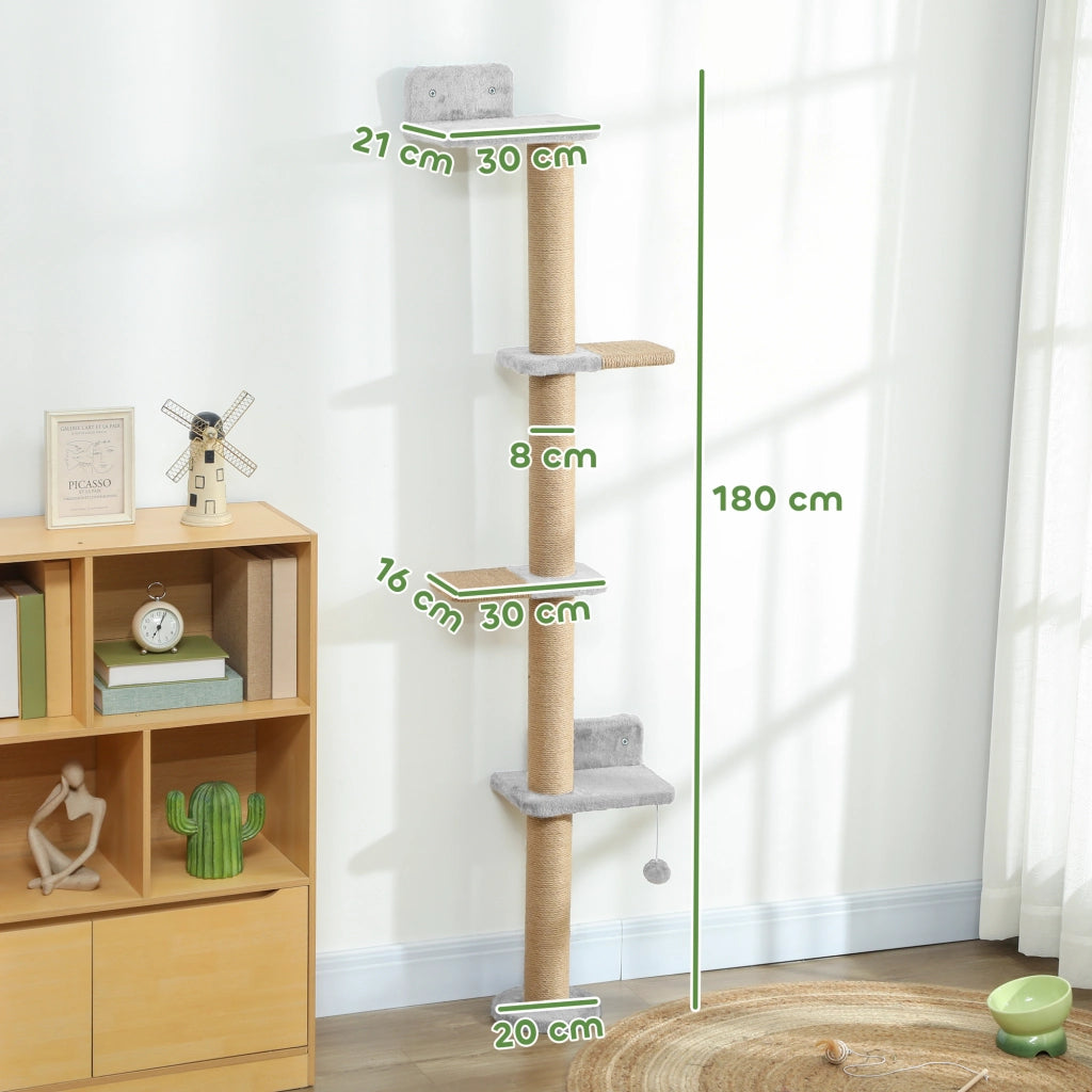 Ripiani per Gatti ¨C zephmum ¨C Grigio 180 cm