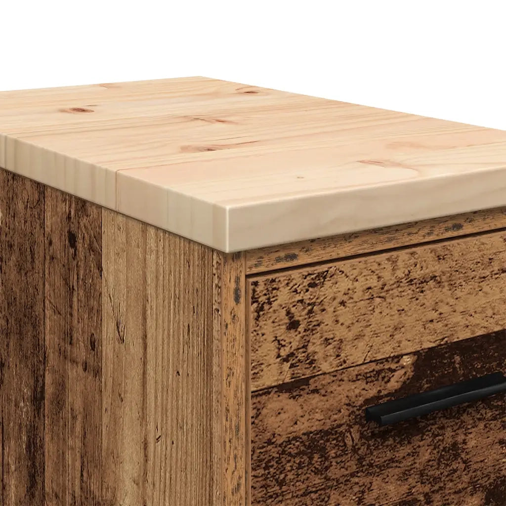 Armadietto per Garage in Legno Vecchio 30x51x85 cm 860587