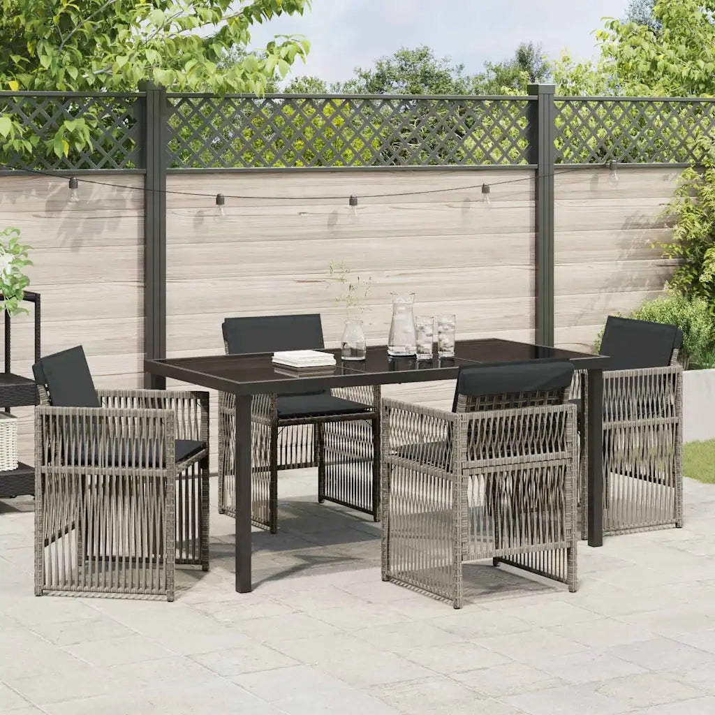 Set da Pranzo per Giardino 5 pcs Grigio