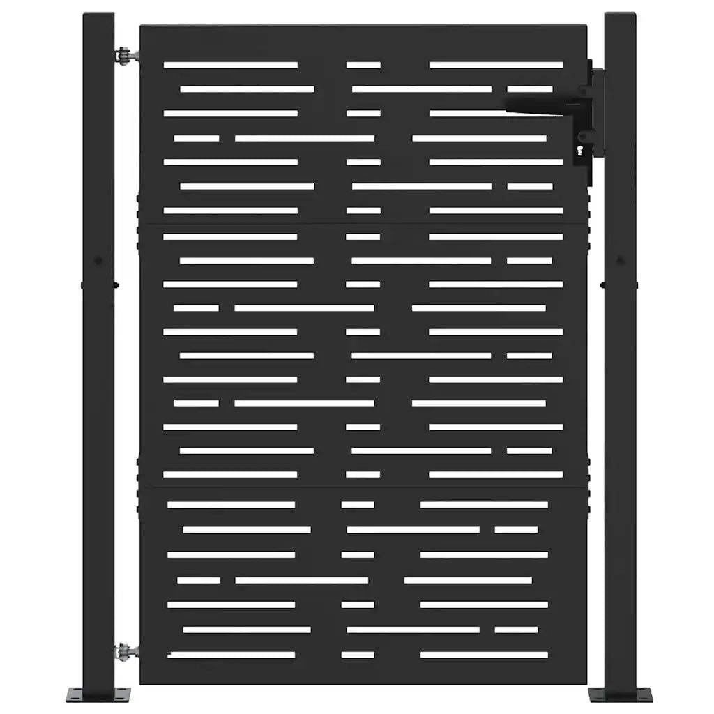 Cancello da giardino con blocco Nero 110 x 155 cm 42015901