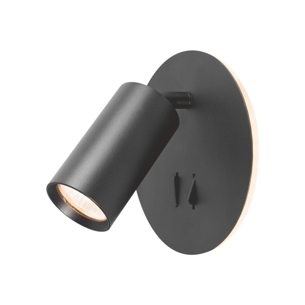 Applique camera nera LED 5W + GU10 doppio interruttore Videx