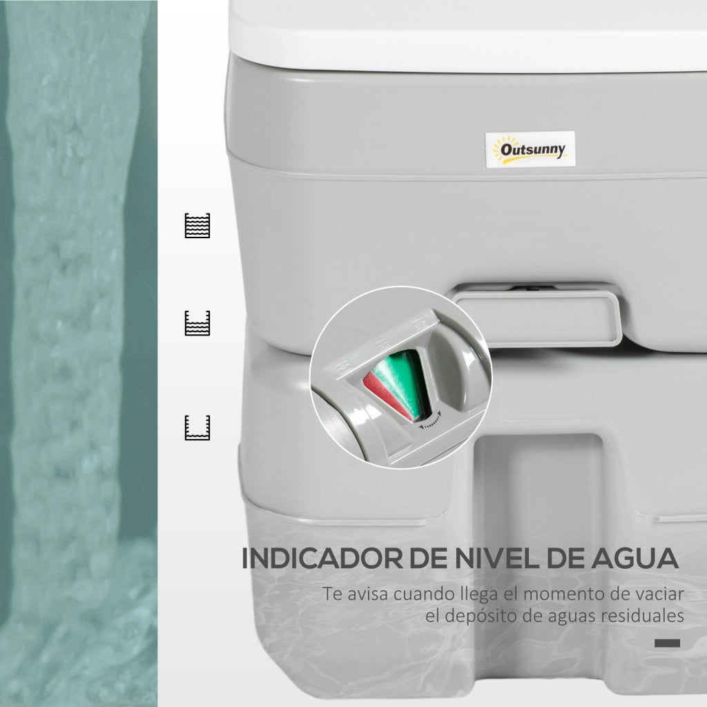 WC Portatile 20L ¨C Xylo ¨C Indicatore Livello Grigio 33x40x43cm