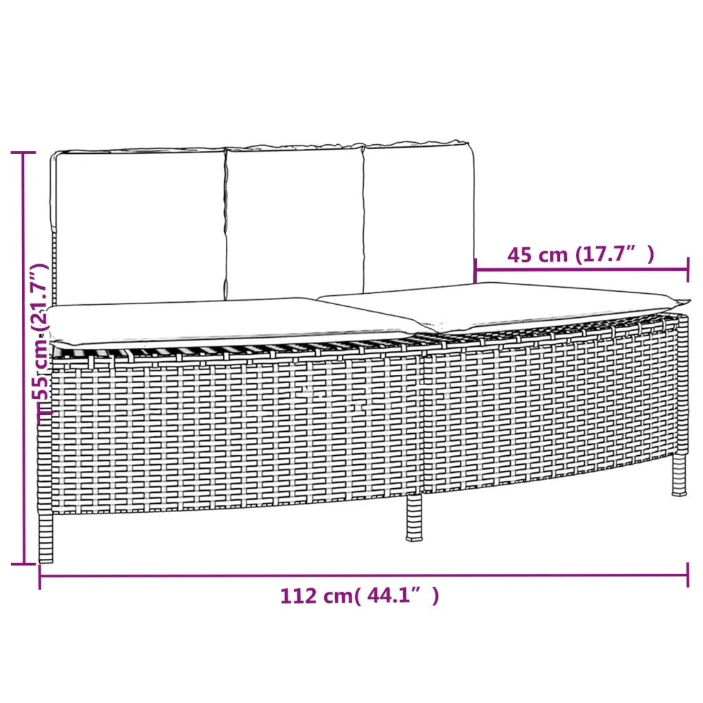 Panche Vasca Idromassaggio con Cuscini 2pz in Polyrattan Grigio 365617