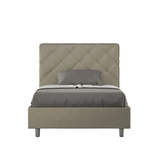 BS COM Letto una piazza e mezza senza rete imbottito 120x200 similpelle cappuccino