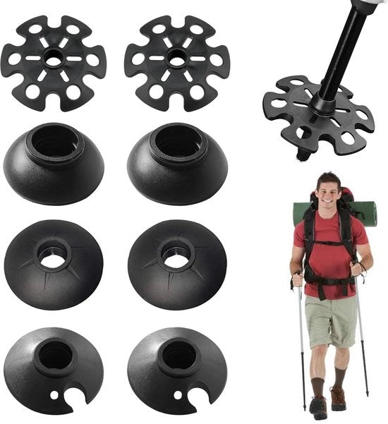 Supporti in Gomma per Camminare 8 Pezzi - Punte Antiscivolo - Materiale Resistente - Sostegno per la Camminata - Fitness e Outdoor - Progettazione Minimalista - Supporti per la Camminata