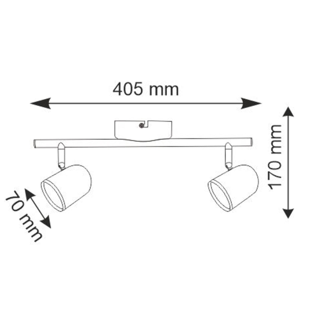 Plafoniera LED 2 luci orientabile bianca 3000K Polux