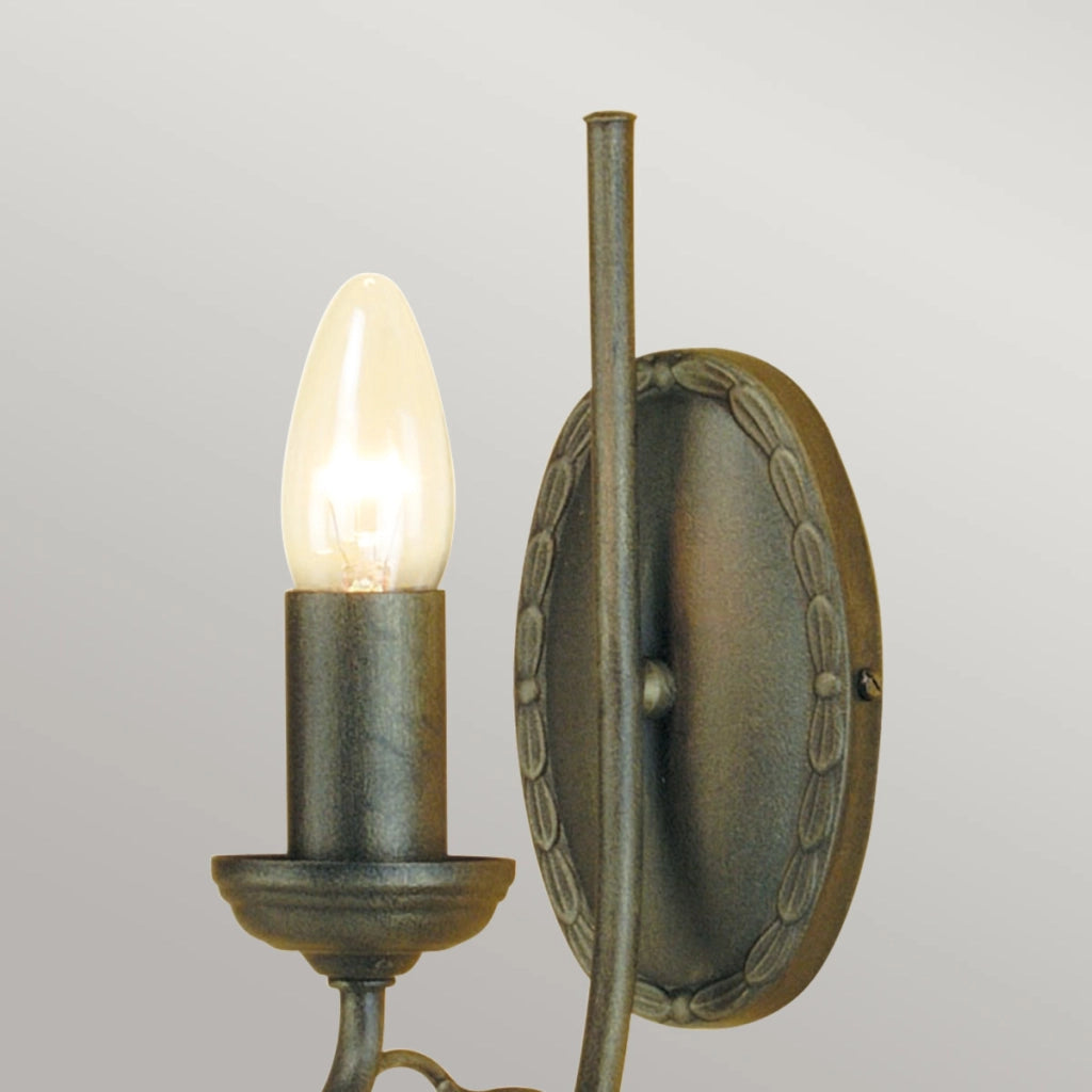 Applique Olivia foglie d’ulivo nero oro 1xE14 Elstead