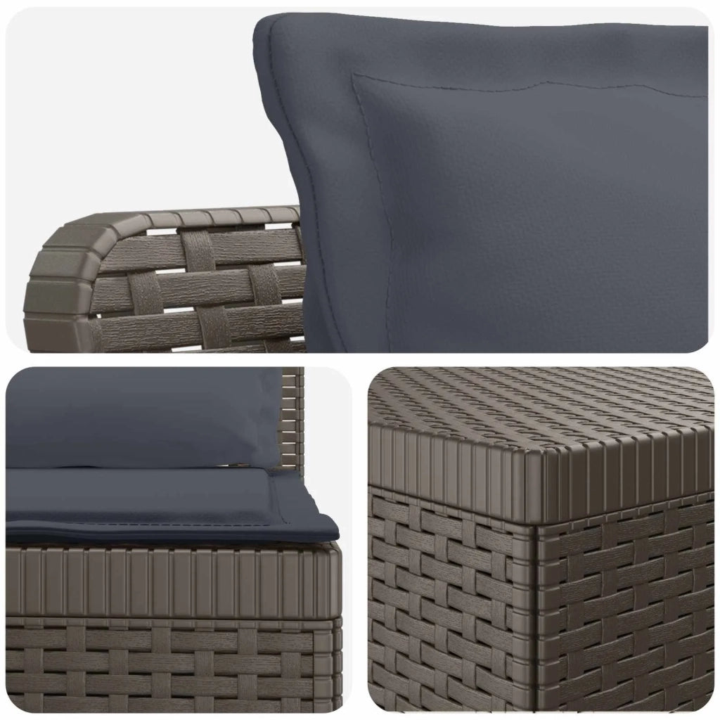 Divano da Giardino 5 Posti con Cuscini Stile Rattan PP 3444101