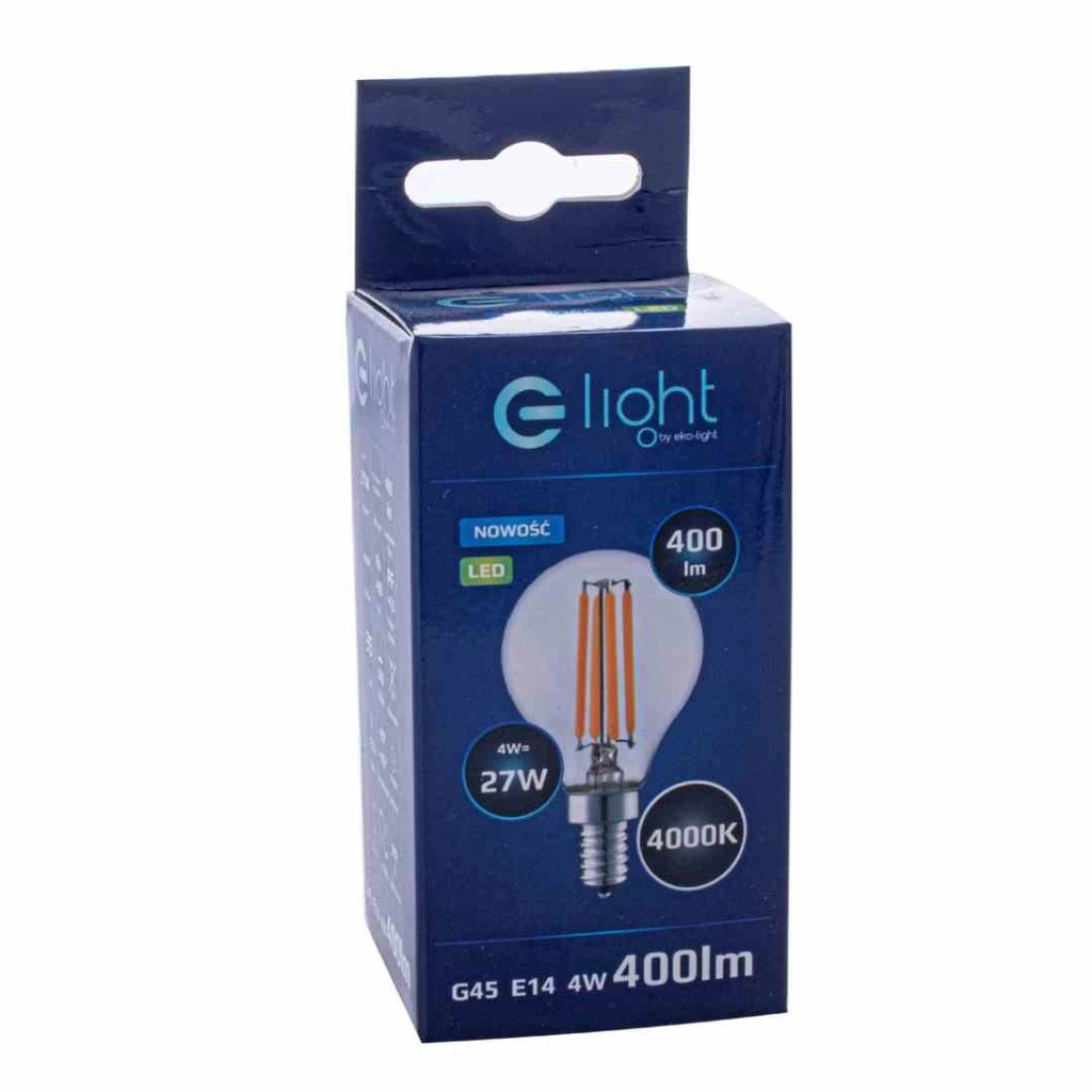 Lampadina LED Filament 4W E14 4000K 400lm Eko-Light EKZF380