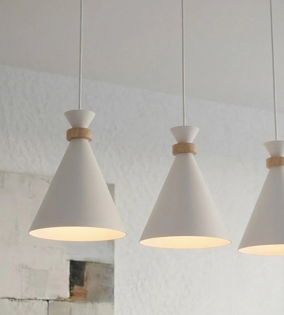 Lampadario ZERO bianco 3xE27 legno Emibig