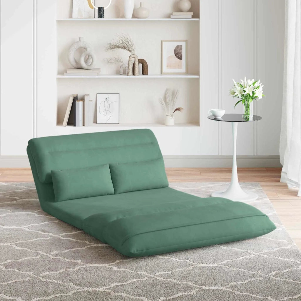 Sedia da Pavimento Verde Mare 110 x 82 x 55 cm Velluto 42028218
