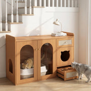 ARMADIO LETTIERA GATTI 120x45x83 cm Noce MDF e Vetro
