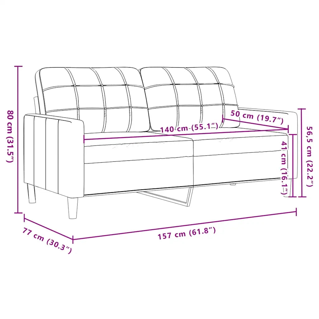 Divano a 2 Posti-Sofa 2 Posti Rosso Vino 140 cm in Velluto 315938