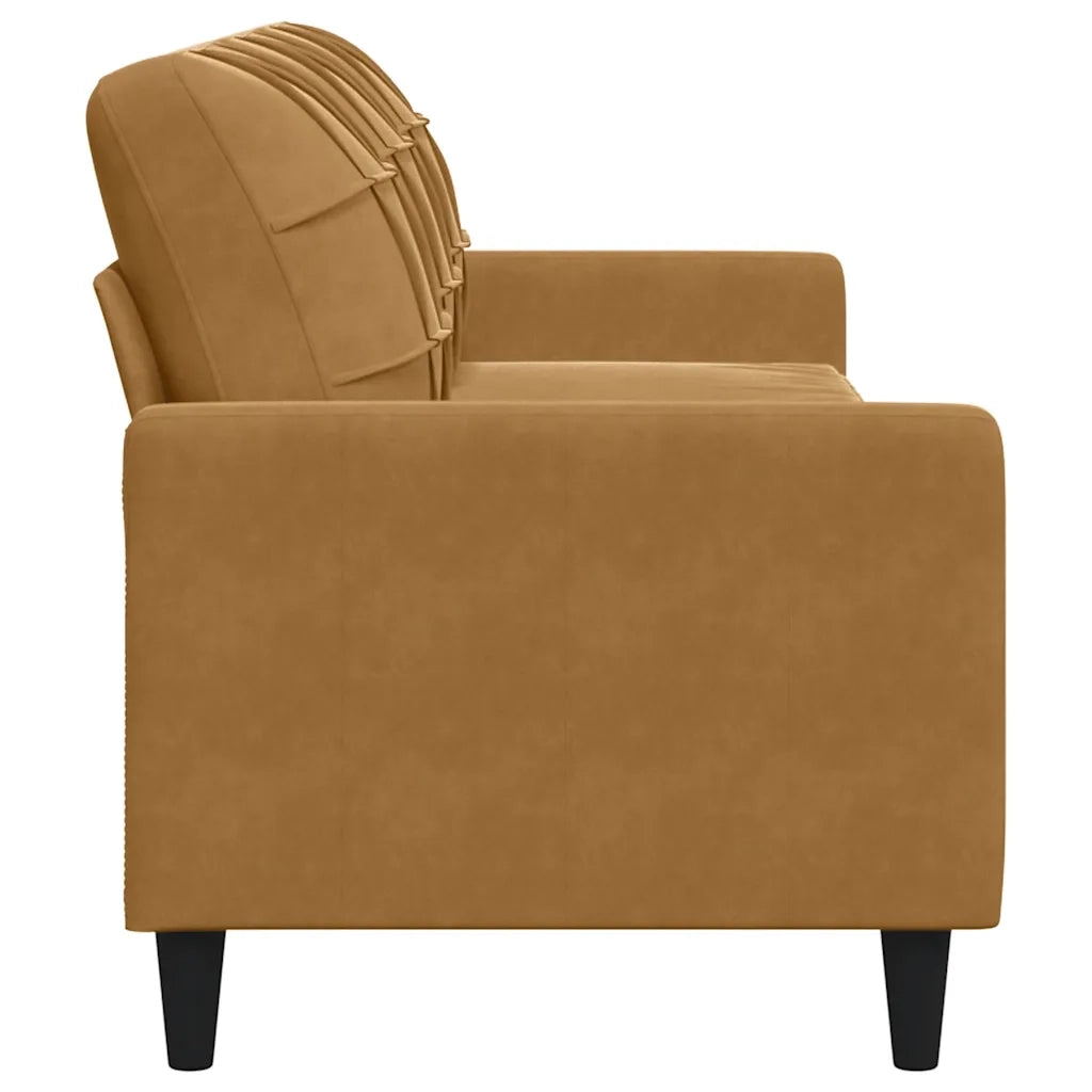 Divano a 3 Posti-Sofa 3 Posti Marrone 210 cm in Velluto
