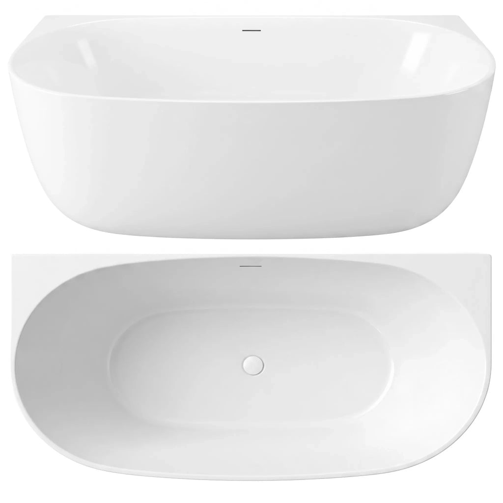 Vasca Bagno A Parete Rea Eris 170cm Copritappo bianco