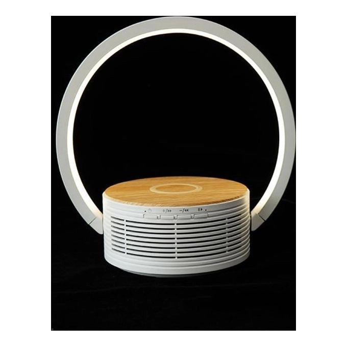 Majestic 120506 WH LL 506BT WI Lampada da tavolo LED multifunzione con altoparlante Bluetooth 5.1 e ricarica wireless fino a 10W colore Bianco