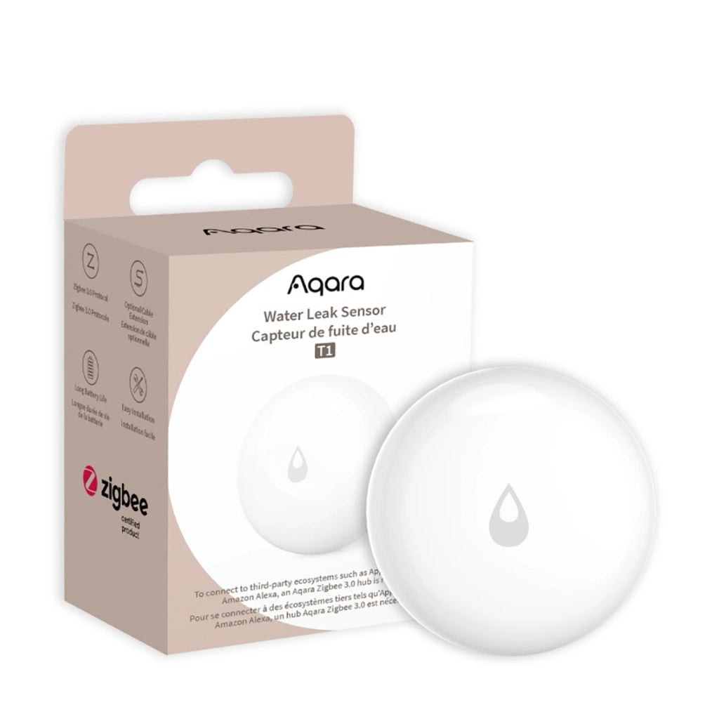 Sensore di perdite d'acqua wireless compatto T1 compatibile con Zigbee Bianco Aqara