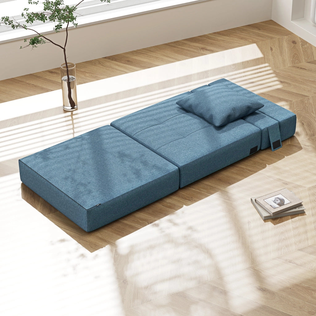 Letto Poltrona Relax ¨C Minimal ¨C 70x70x61 Blu Scuro Tessuto