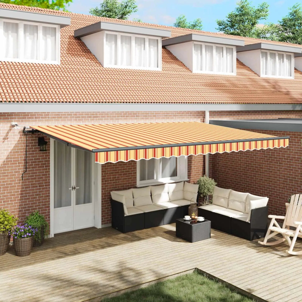 Tessuto per Tenda Giallo e Arancione 500 × 350 cm Poliestere 3331492