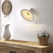 MERLETTO MATT Applique con Base Obliqua e Paralume Ceramica Anticata Ø30