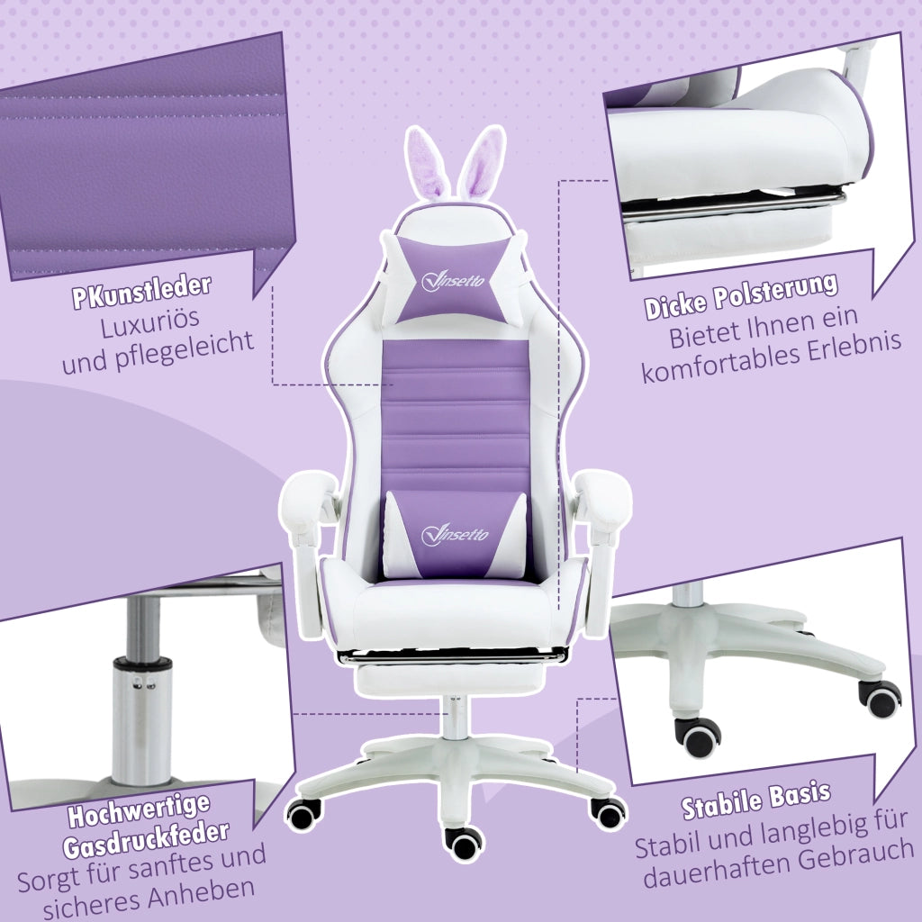 Sedia da Gaming Ergonomica con Lumbar Support e Poggiatesta ¨C Minimal ¨C Viola