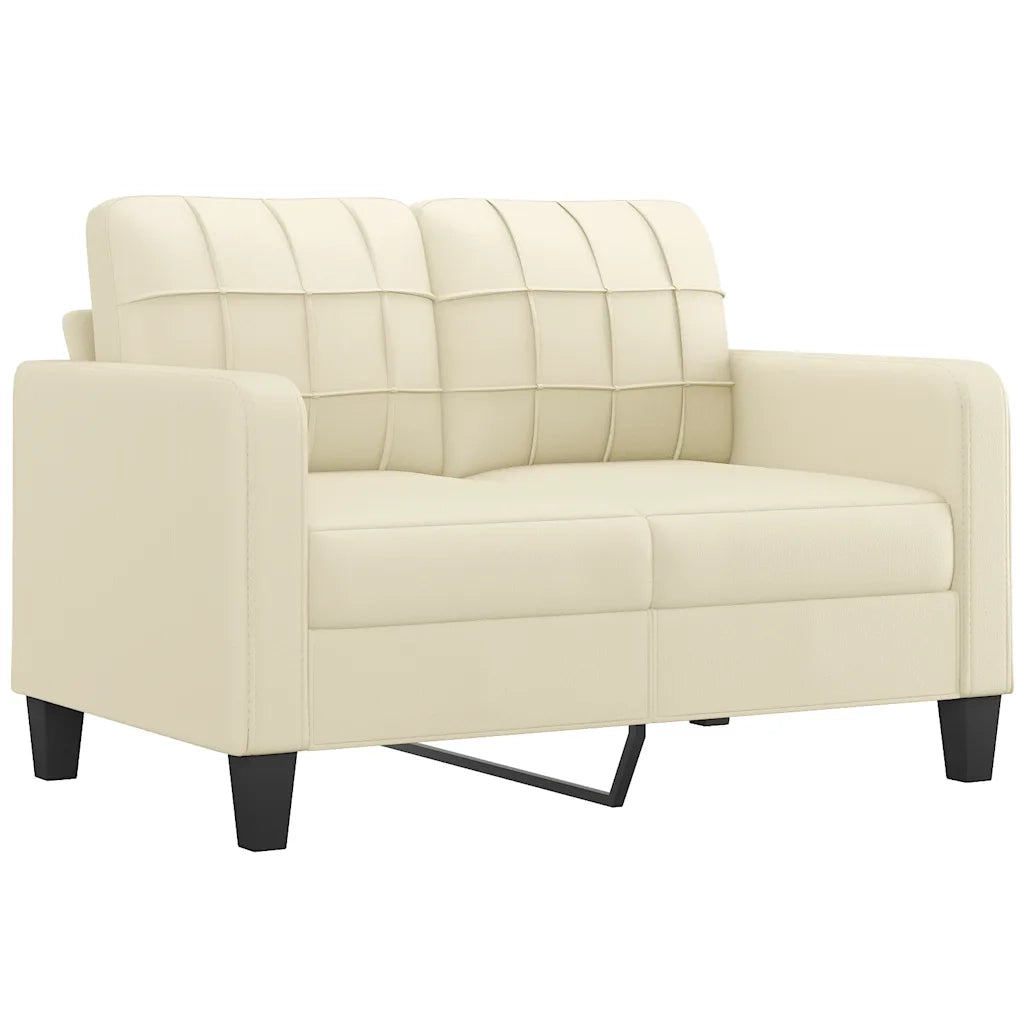 Divano a 2 Posti Crema 120 cm in Similpelle 359113