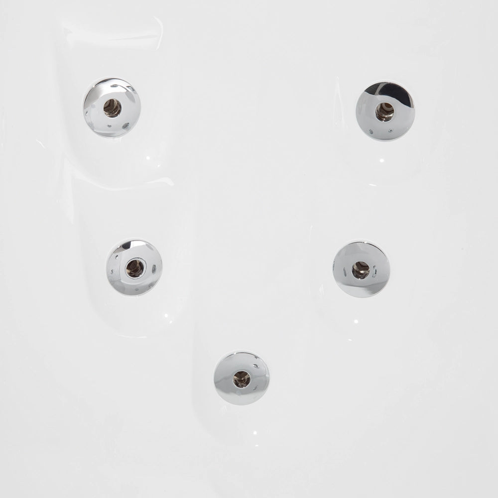 Vasca Idromassaggio Acrilico Bianco Luci LED Angolare versione destra 158 x 113 cm