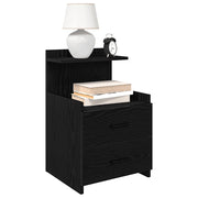 Comodini 2 pz con 2 cassetti neri 40x36,5x62 cm 858635