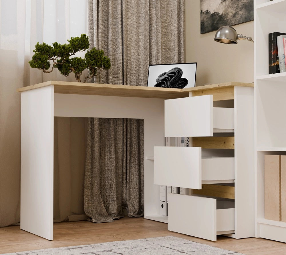 Scrivania NICEA destro artisan bianco per ufficio e studio