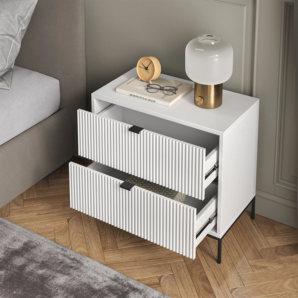 Vicco Comodino camera da letto Bianco Set di 2