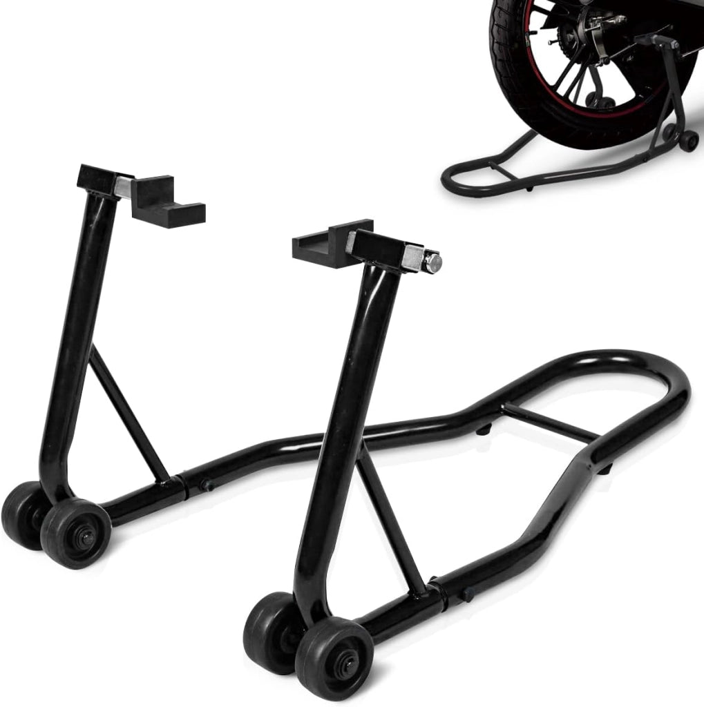 SOARS Cavalletto per moto posteriore, sollevatore moto fino a 400 kg, supporto di montaggio in acciaio, supporto per il montaggio, cavalletto posteriore, supporto ruota (nero)