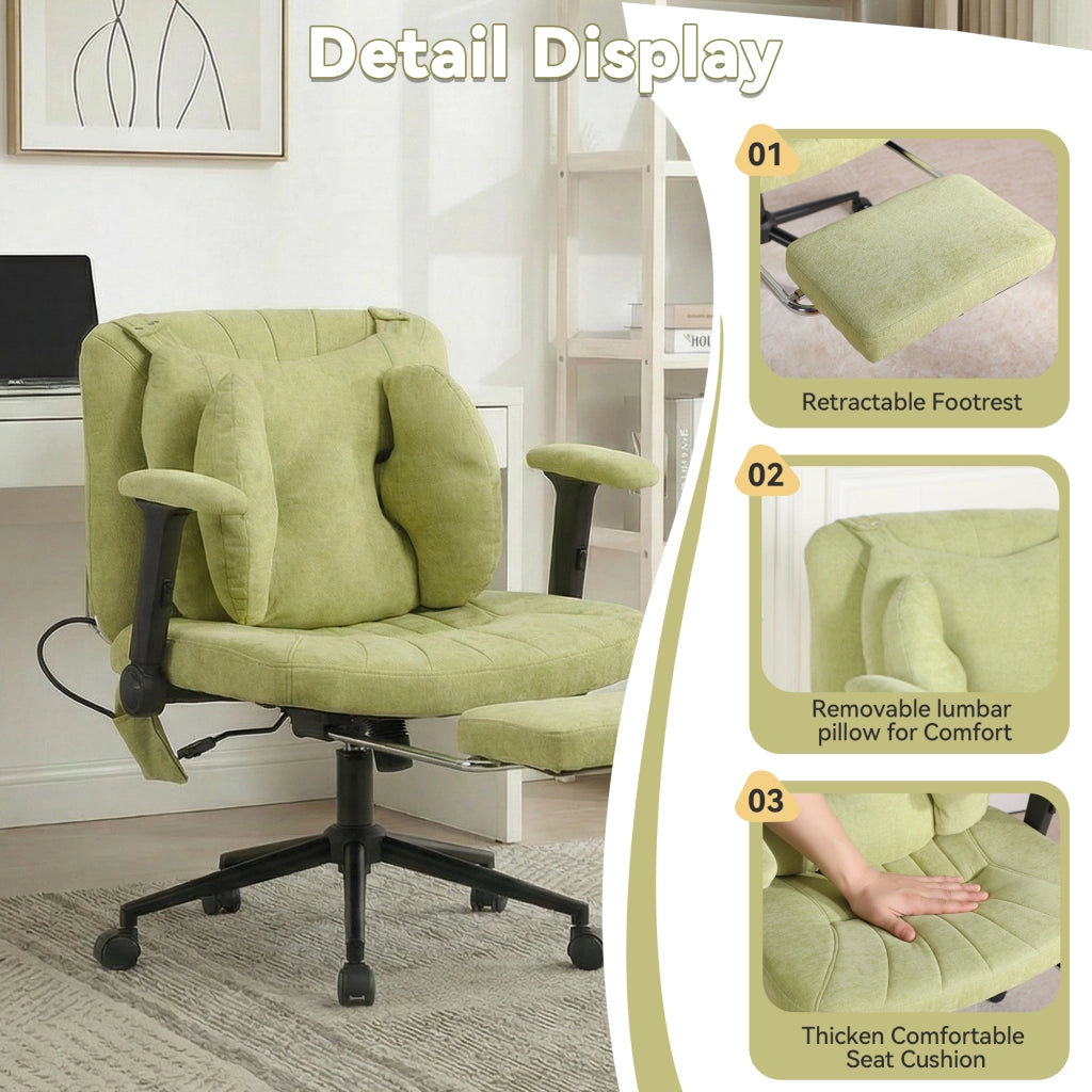 Sedia da ufficio regolabile con poggiapiedi ¨C zephmum ¨C verde