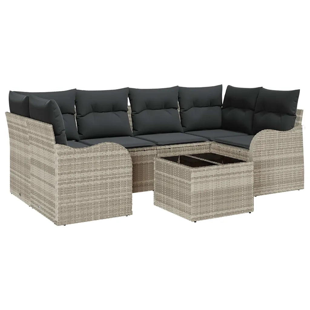 Set Divano da Giardino Grigio chiaro 55 x 55 x 37 cm polyrattan